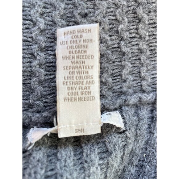 Kenar Wool & Nylon Gray Shawl Collar Short Sleeve Cardigan Sweater L - Picture 6 of 8